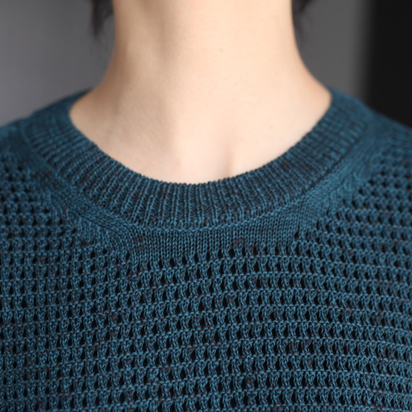 【残り一点】Mesh Knitted Crewneck Sweater - 2(S)