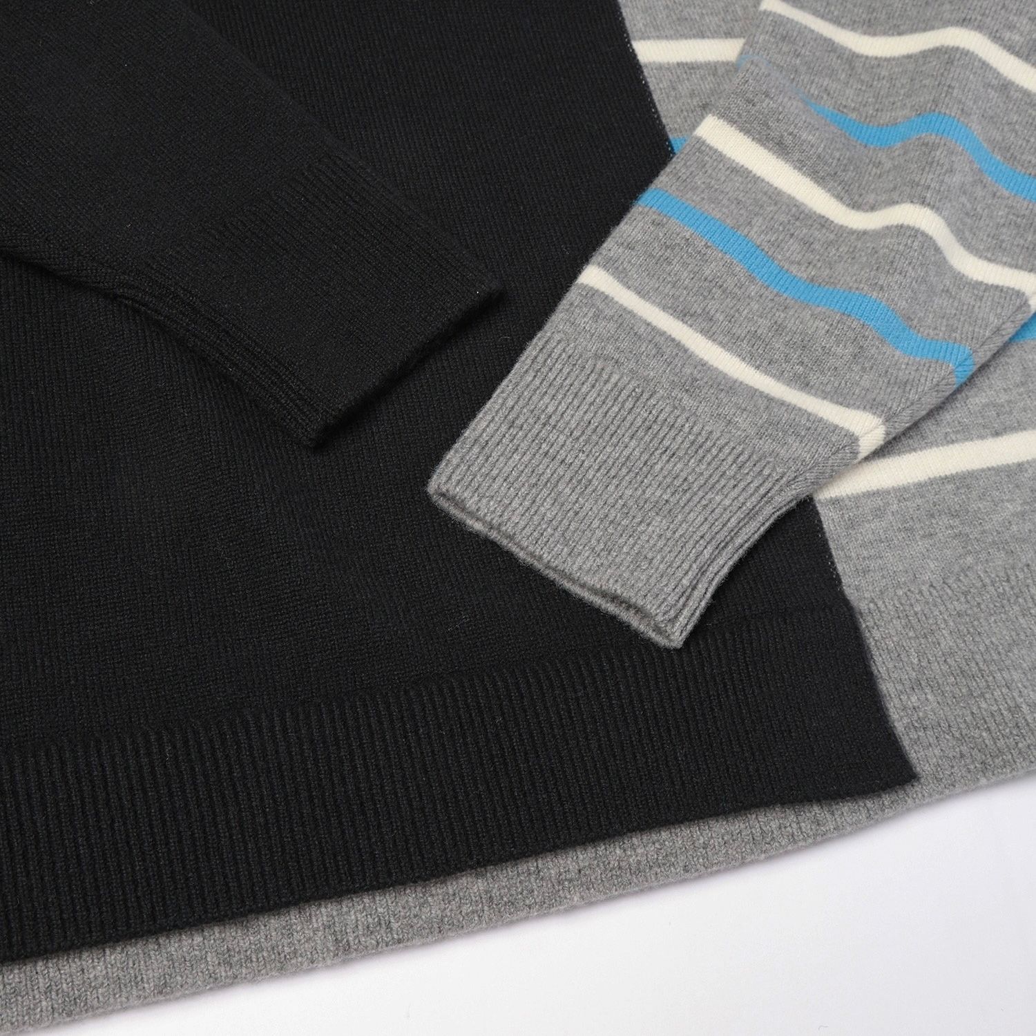 【残り一点】Asymmetrical Border Layered Rib Pullover Knit