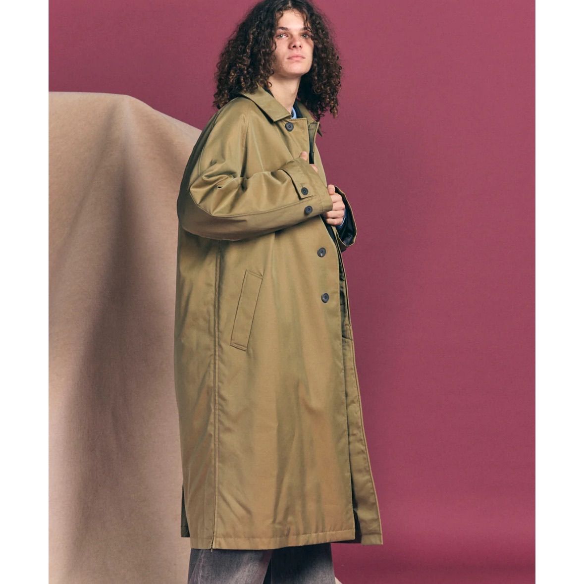 【残り一点】120/2/2 Suvin Cotton Gabardine Prime-Over Balmacaan Coat