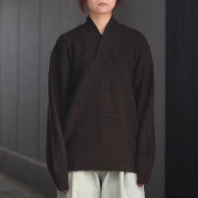 【残り一点】Super Kid Mohair Knit Loose V Neck LS
