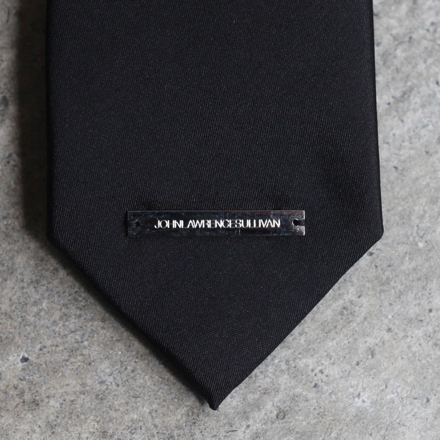 【残り一点】Silk Neck Tie with Plate(BLACK)