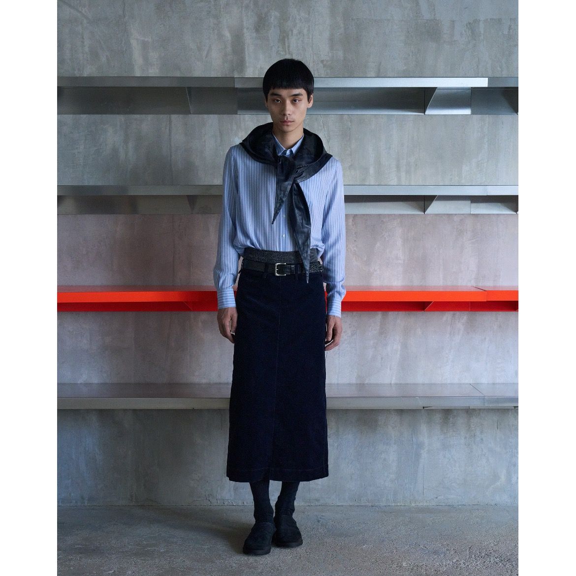 【残りわずか】Embossed Crocodile Belt(BLACK)