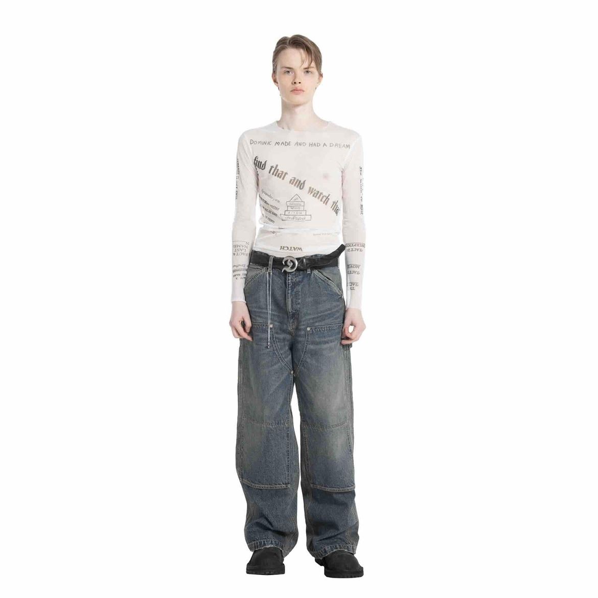 【残りわずか】Vintage Washed Painter Denim Wide Pants