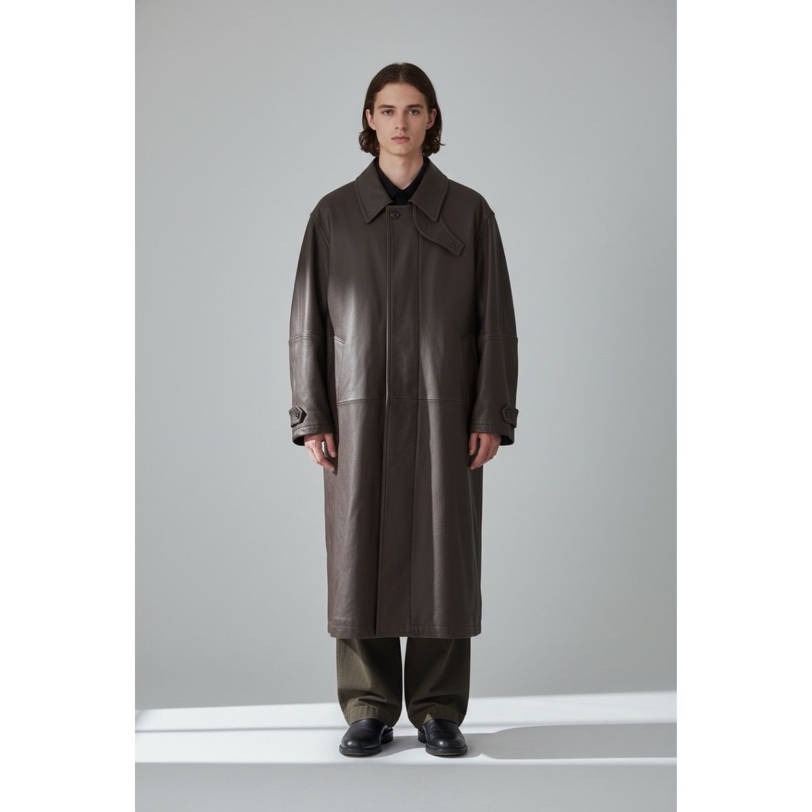 【残り一点】Lamb Leather Balmacaan Coat