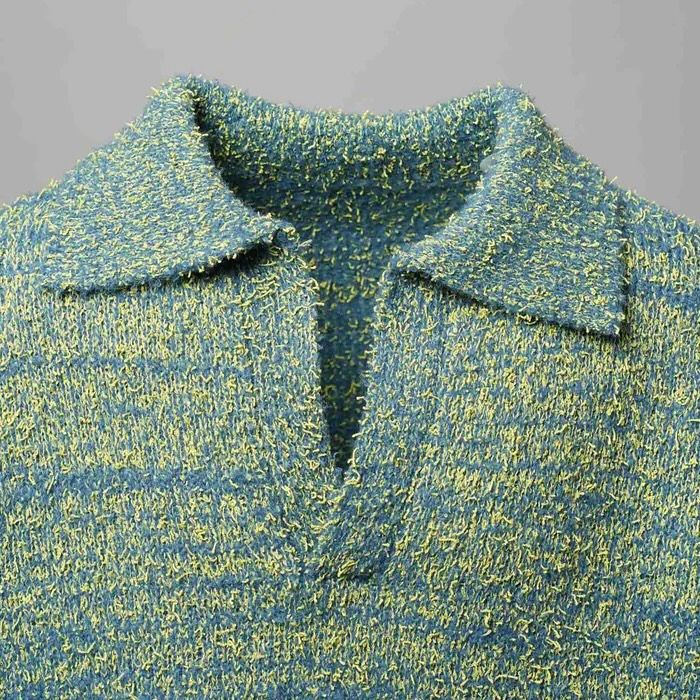 【残り一点】Mix Color Fancy Yarn Prime-Over Skipper Knit Pullover