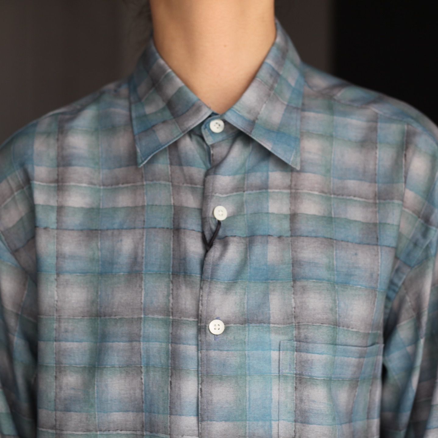 【残り一点】Printed Plaid Cotton Twill Shirt