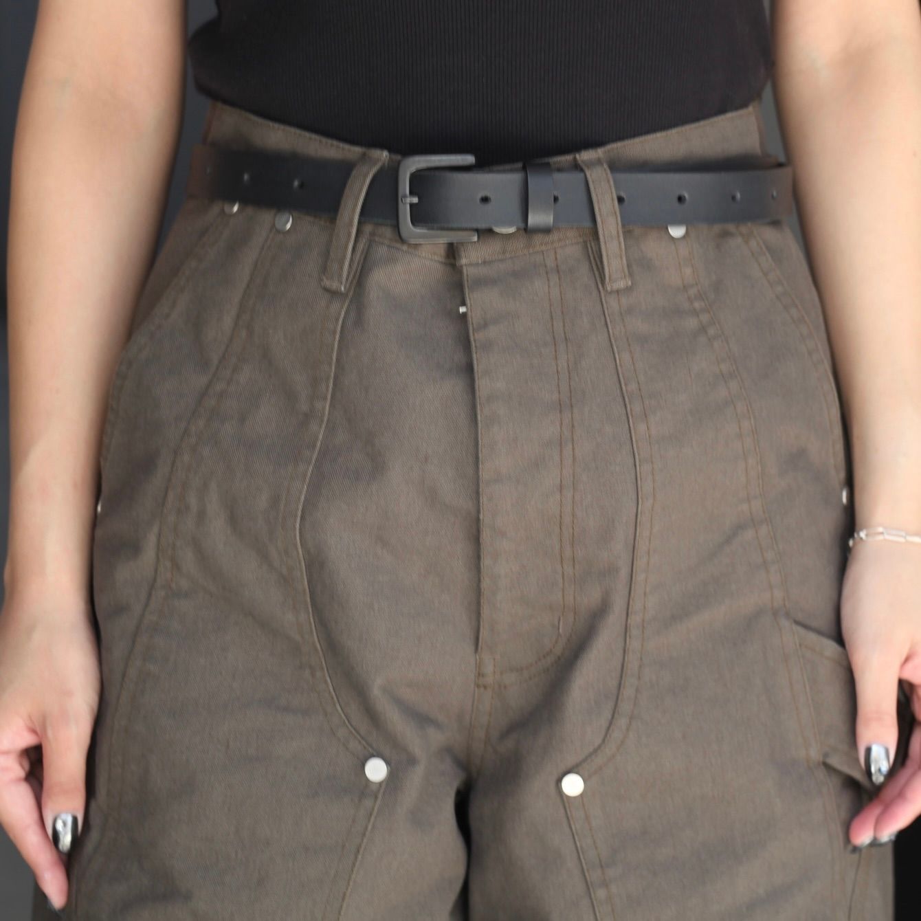 【残り一点】Curved Leg Double Knee Work Short Pants