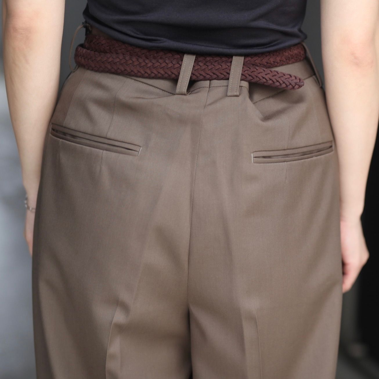 【残りわずか】Long Wide Trousers(2/90 WOOL GABARDINE)