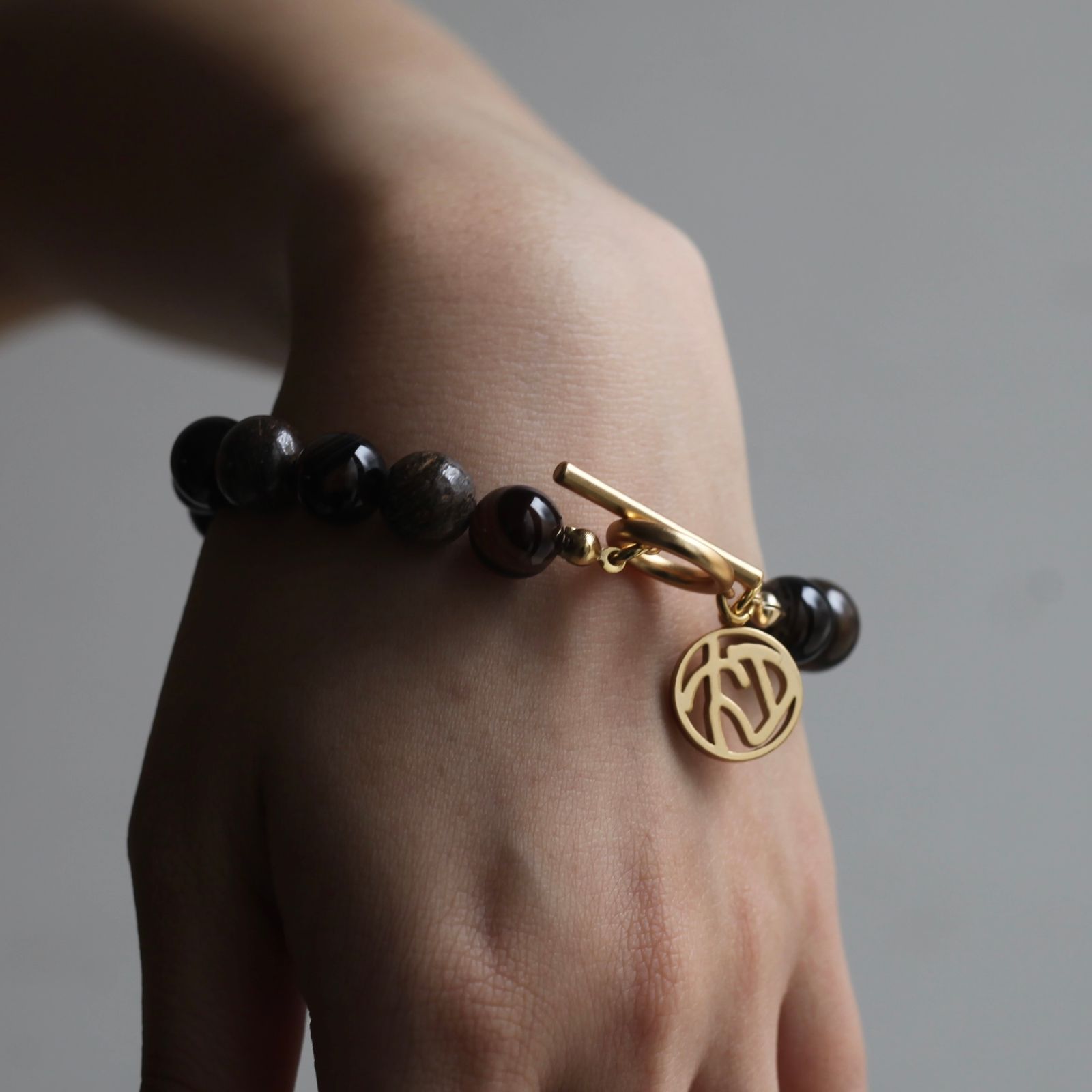 【残りわずか】Single Juzu Bracelet(GOLD×BROWN)