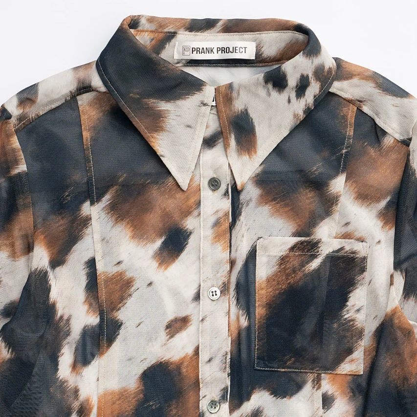 【残り一点】Cow Printed Slim Shirt