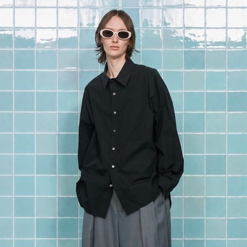 【残り一点】120 / 2 Suvin Cotton Typewriter Prime-Over Shirt