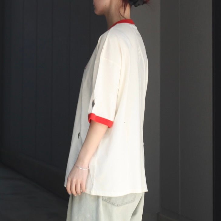 【残り一点】Distressed Trim T-shirt(ASIANBLOOD)