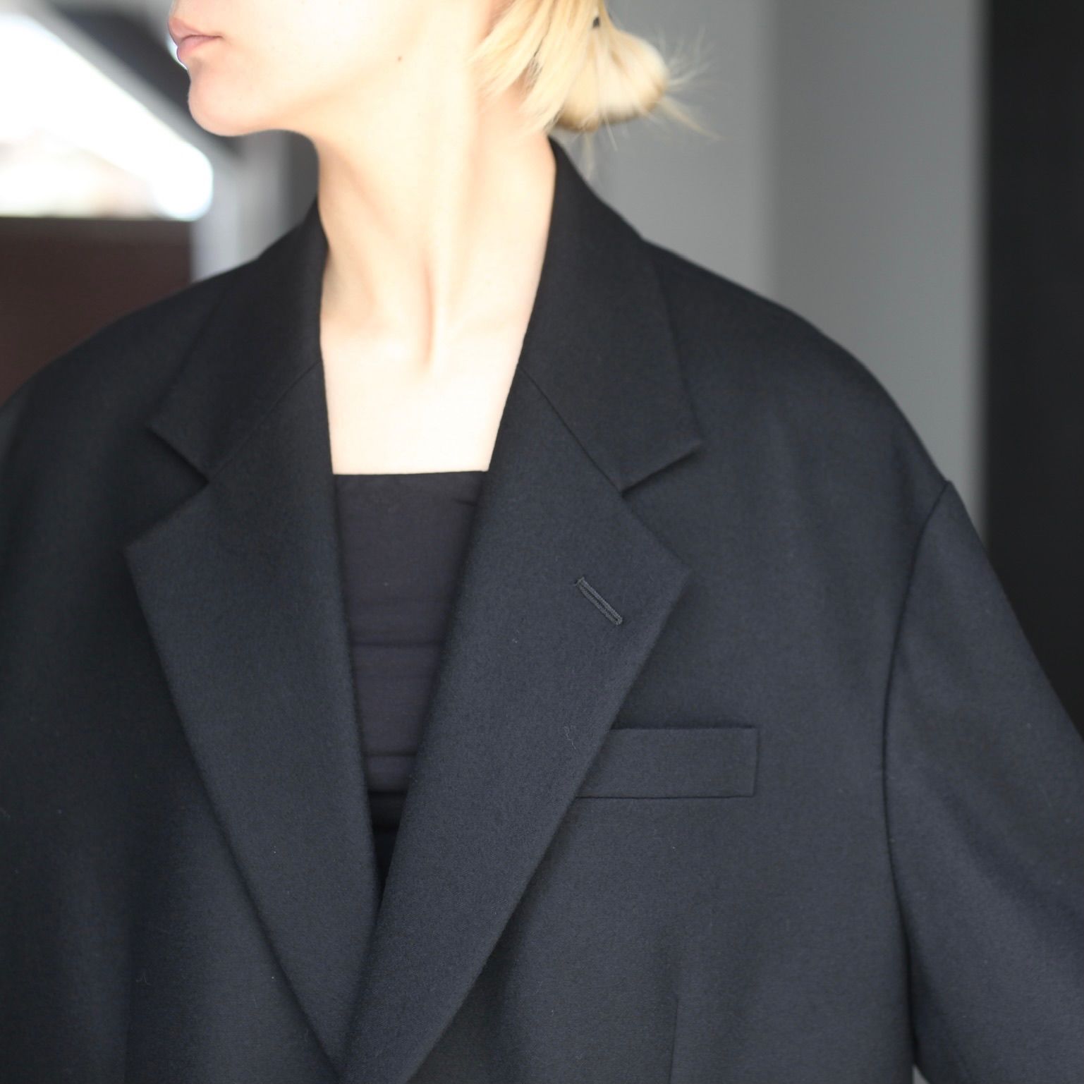 black single breasted jacket