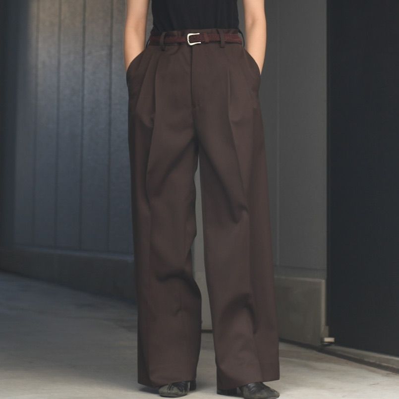 stein - 【残りわずか】Long Wide Trousers(2/90 WOOL GABARDINE