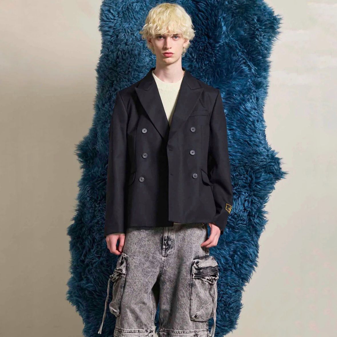 【残り一点】72/2 4Colors Chambray Wool Double Jacket