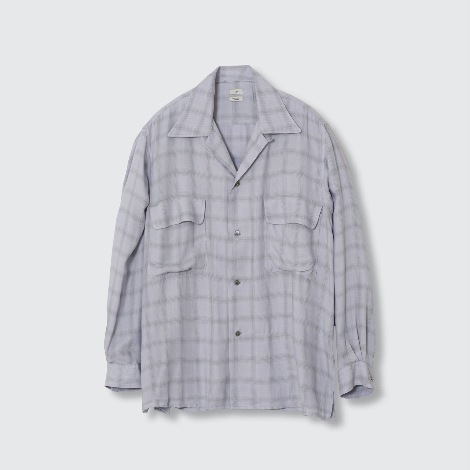 【残り一点】Modal Plaid Open Collar Shirt