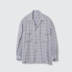 【残り一点】Modal Plaid Open Collar Shirt