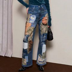 【残り一点】Patchwork Print Denim