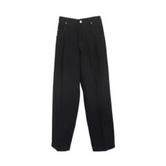 【残りわずか】Wide Denim Slacks(BLACK ONE WASH)