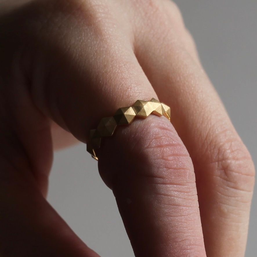 【お取り寄せ注文可能】Honeycomb Studs Ring S(GOLD)