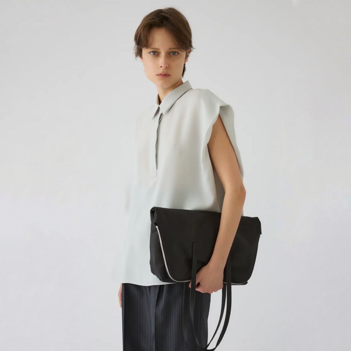 【残り一点】W Zip Leather Bag