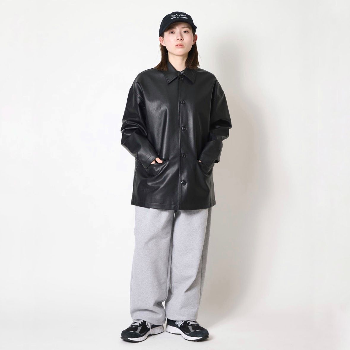 【残り一点】Synthetic Leather Half Coat