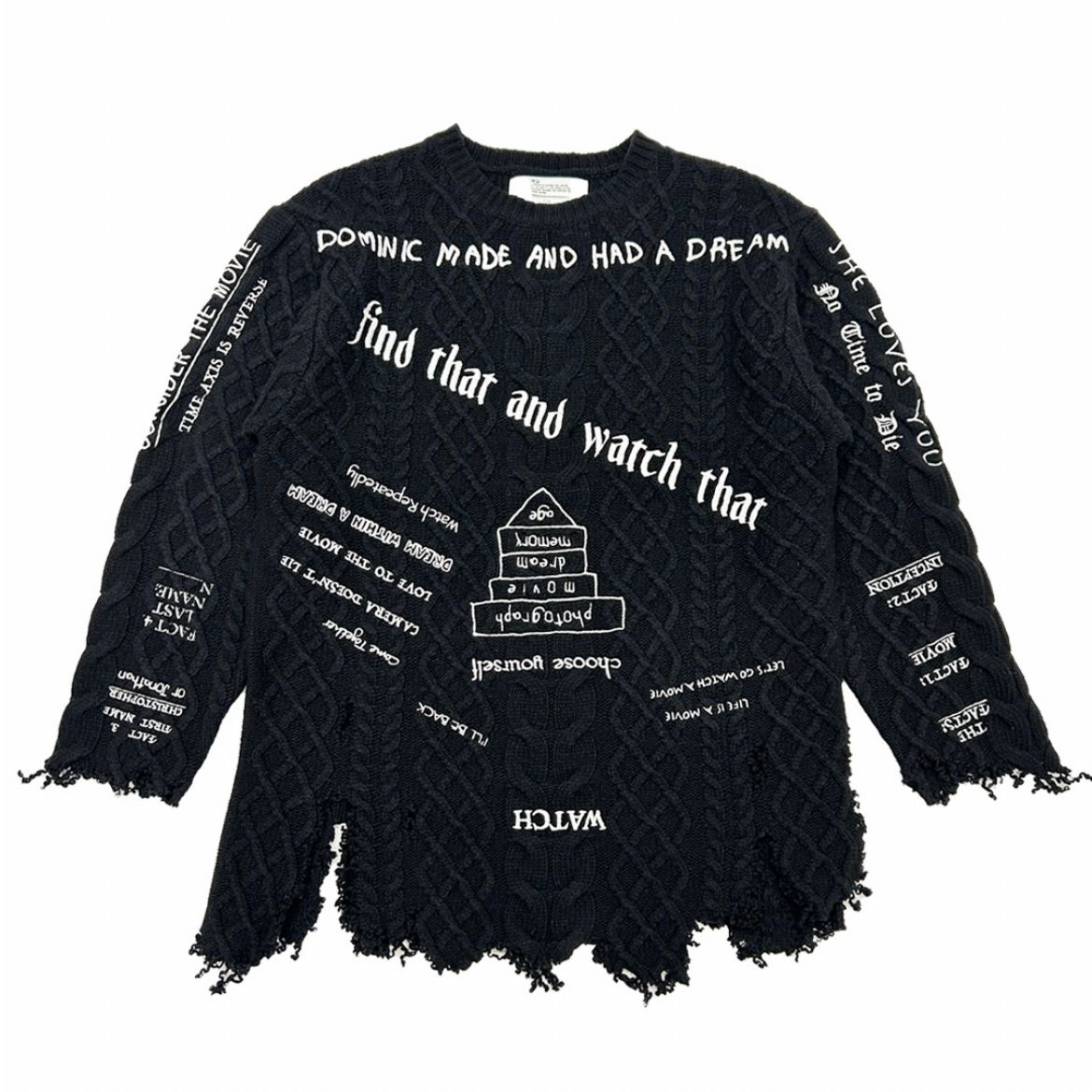 【残り一点】"TATTOO" Embroidery Cable Knit