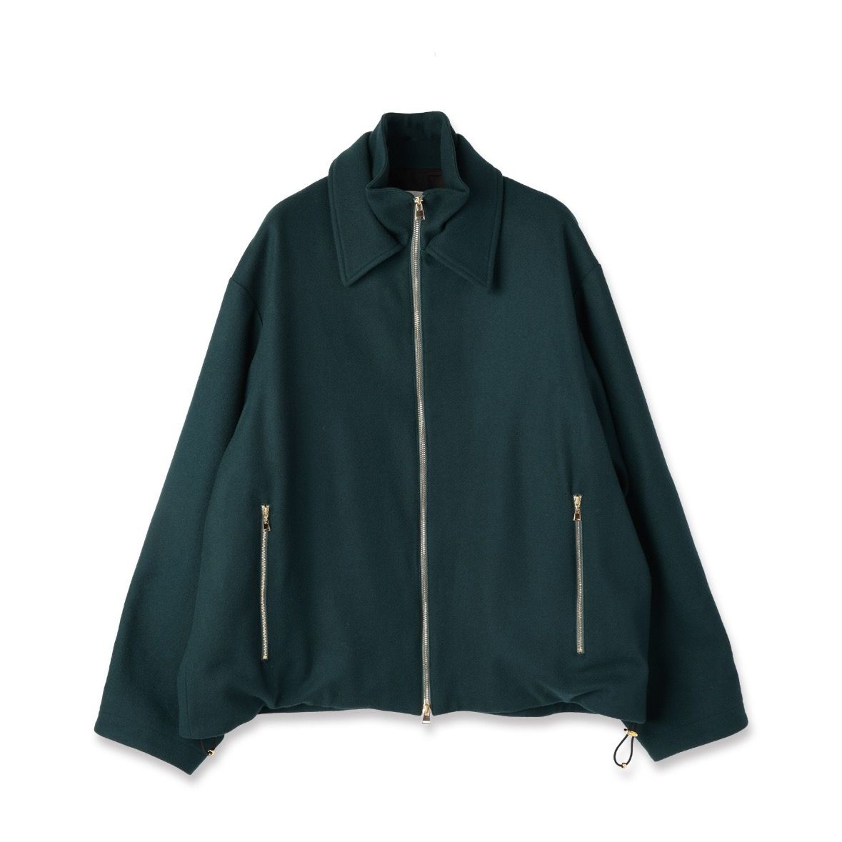 【残り一点】Lamb Wool Melton Double Collar Zip Up Jacket