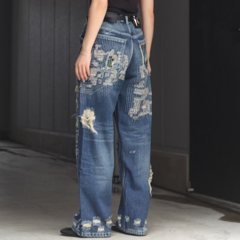 【残り一点】Vintage-Stitched Camo Denim Pants