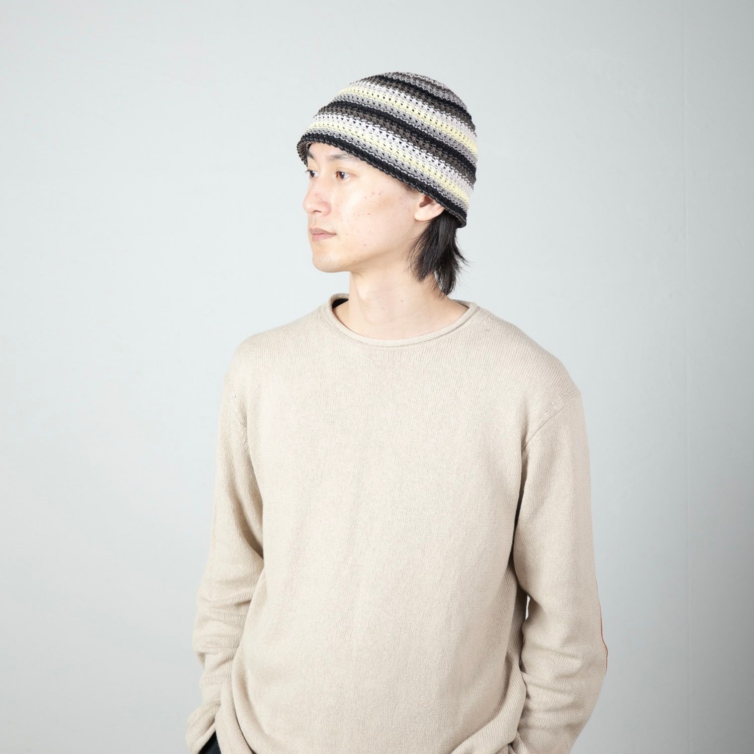 【残り一点】Multi Border Knit Hat