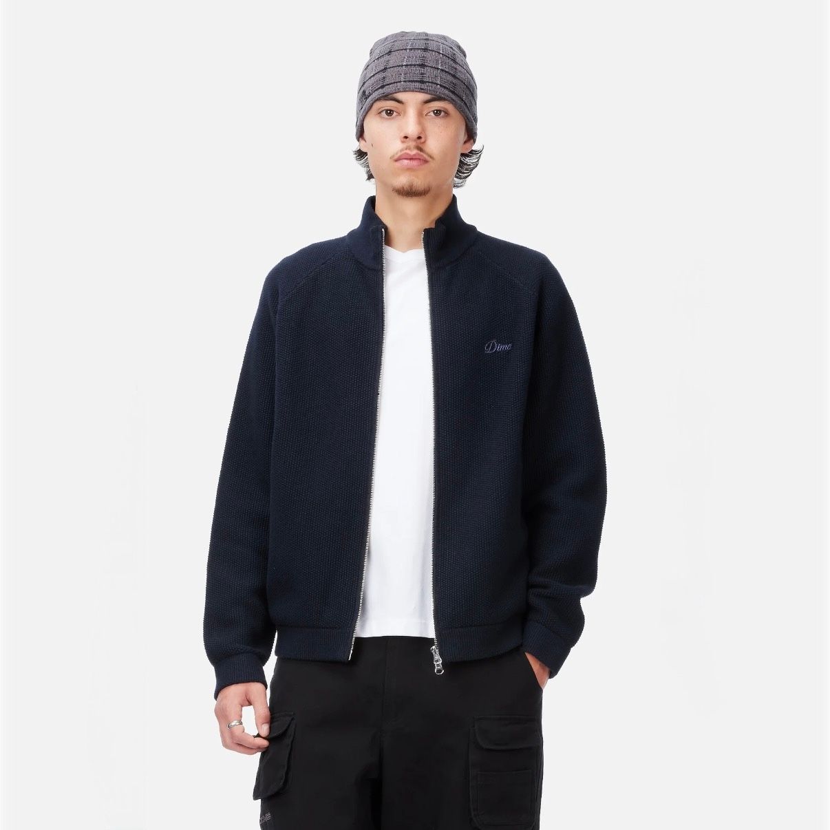 【残り一点】Knitted Pique Zip Sweater