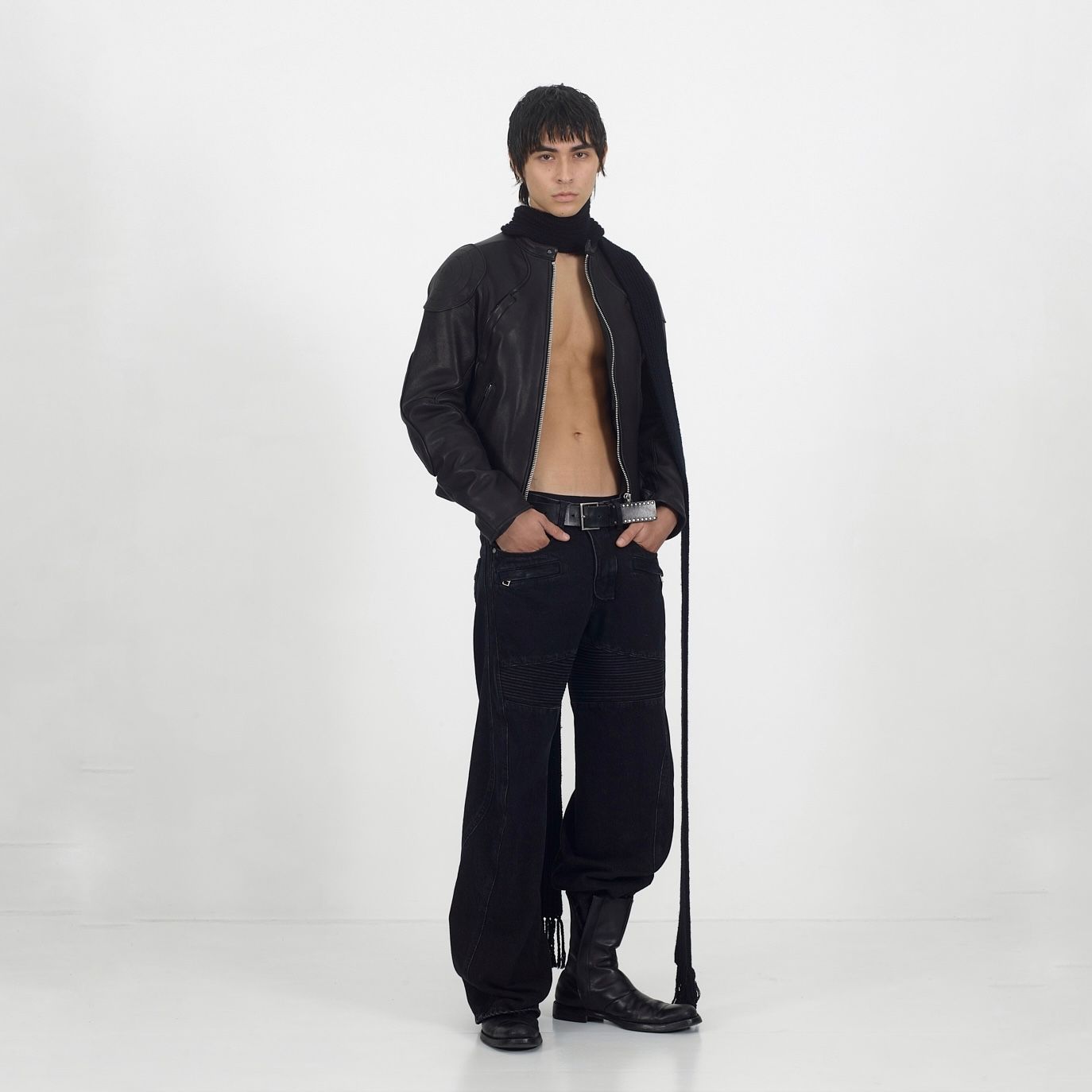 【残りわずか】3D Twisted Moto Jeans