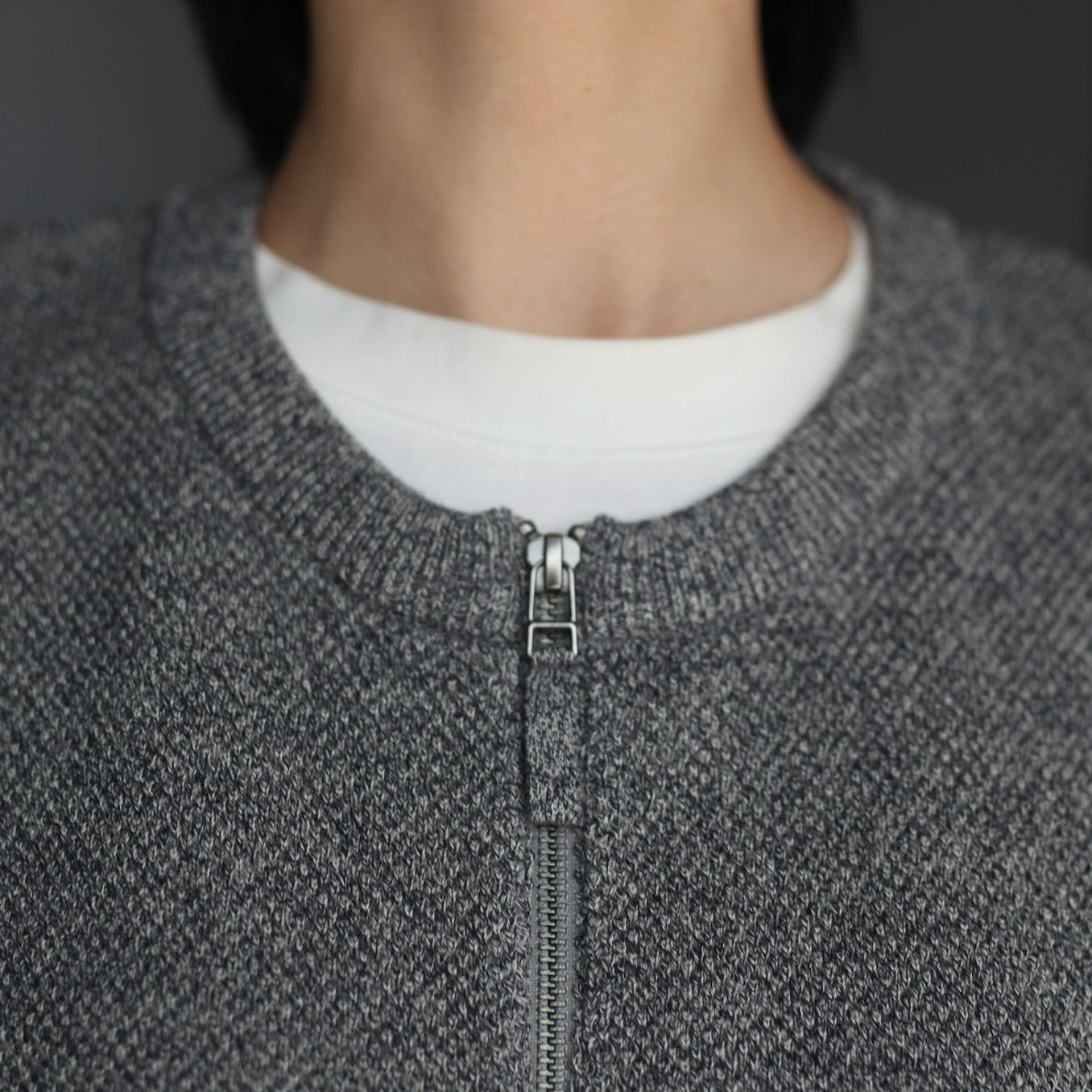 【残りわずか】Moss Stitch Zip Vest