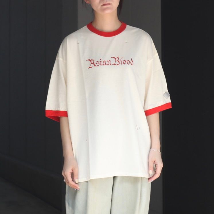 【残り一点】Distressed Trim T-shirt(ASIANBLOOD)