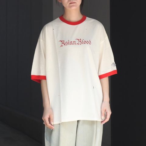 【残り一点】Distressed Trim T-shirt(ASIANBLOOD)