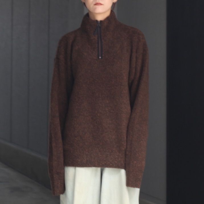 【残り一点】Boucle Half Zip Pullover