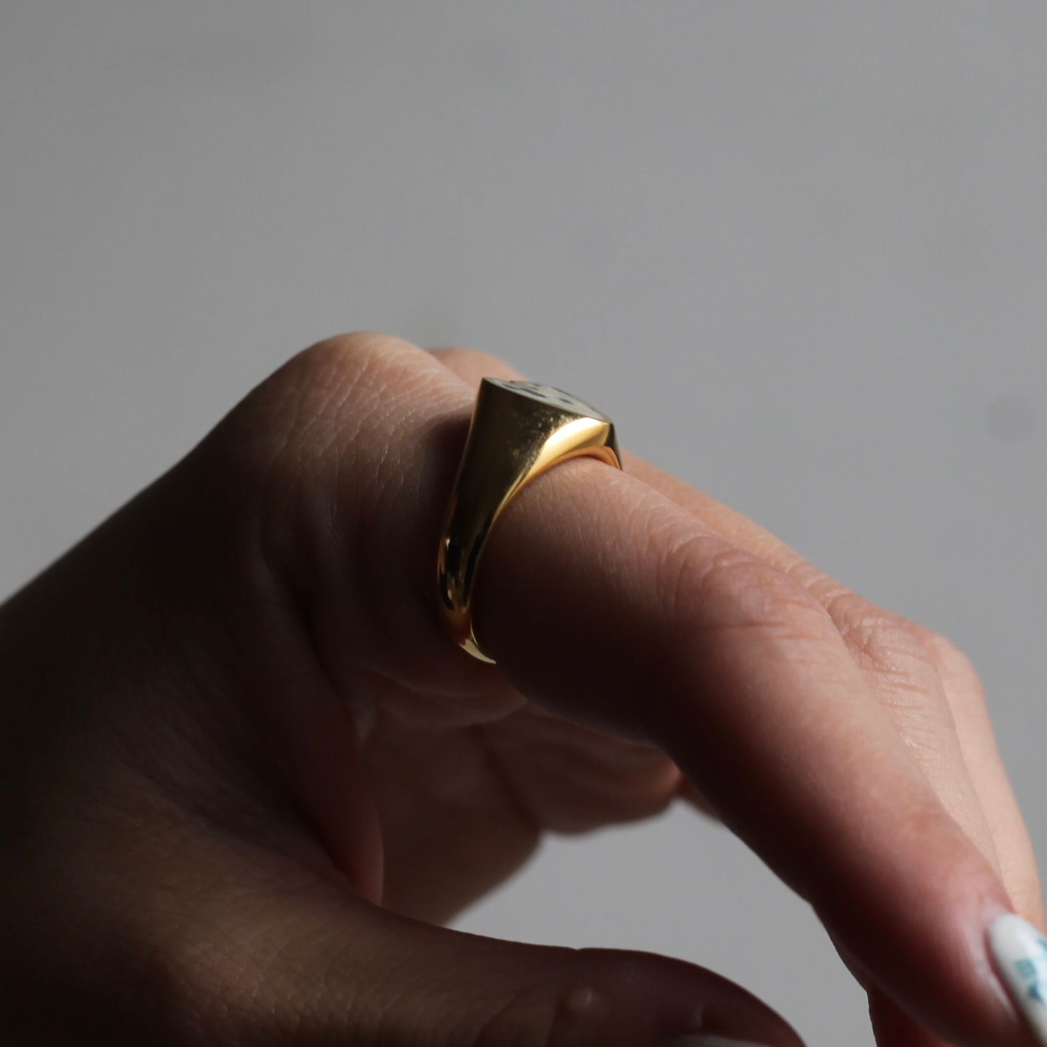 【お取り寄せ注文可能】Rough Heart Dalmatian Stone Ring(MD GRAY×GOLD)