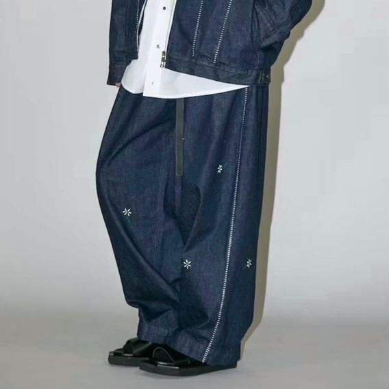 【残り一点】12.5OZワイドデニムパンツ(PRINTED_ONE WASH)