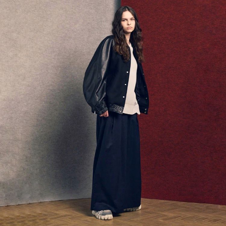 【残り一点】Sheep Leather Melton Combination Stadium Jacket