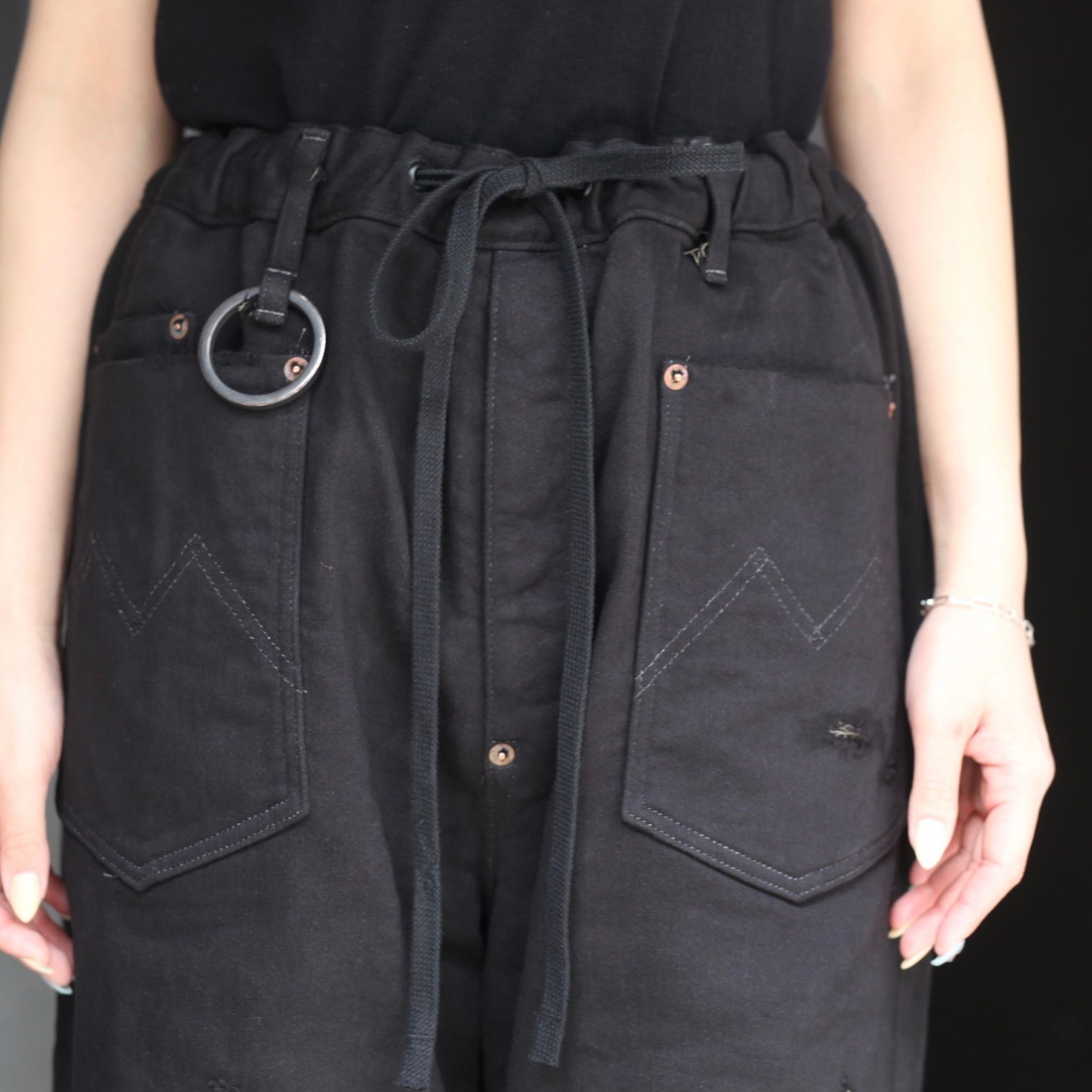 【残りわずか】Home Wide Jeans With Damaged(INLAY DENIM)