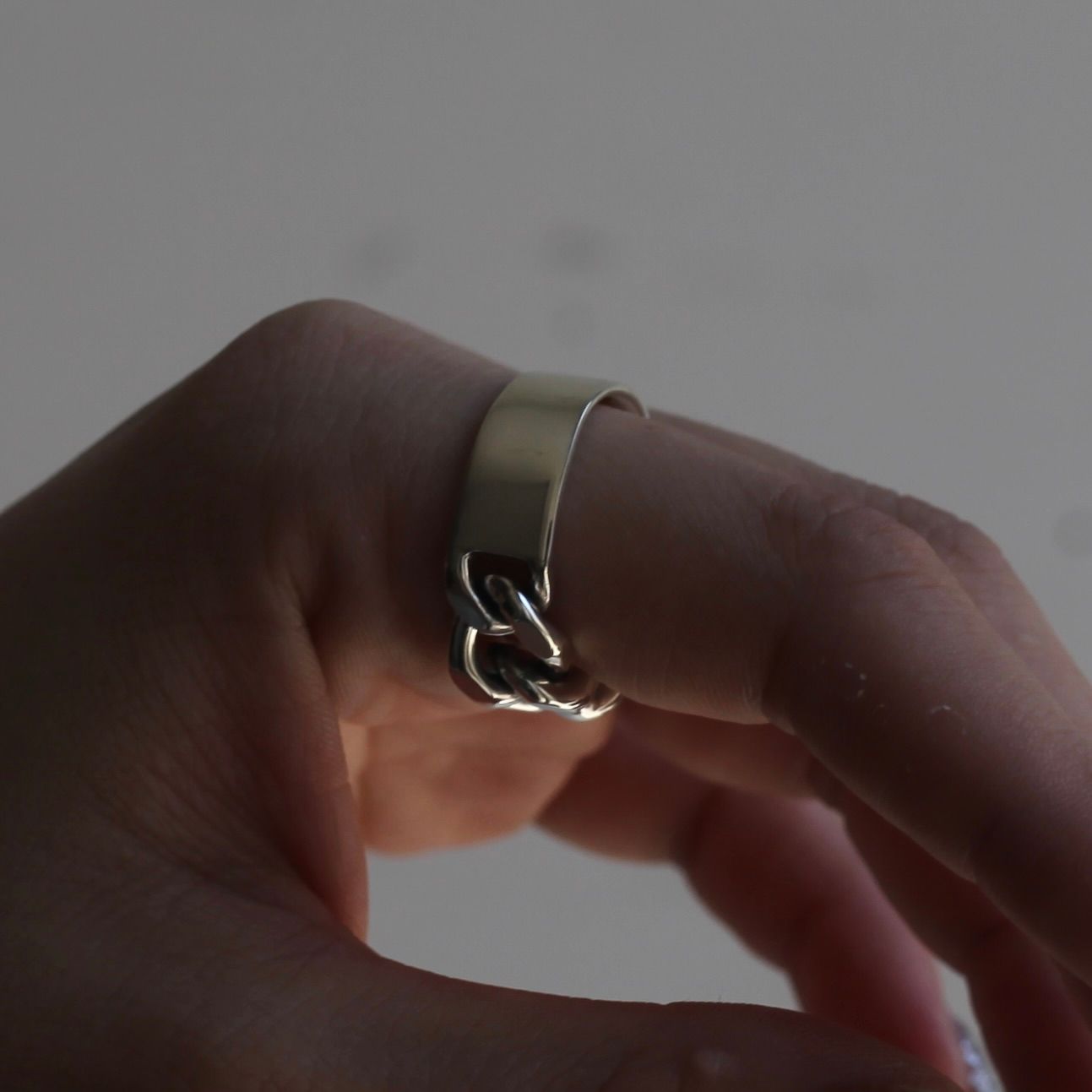 【残り一点】Curb Chain Id Ring_M(ANTIQUE)