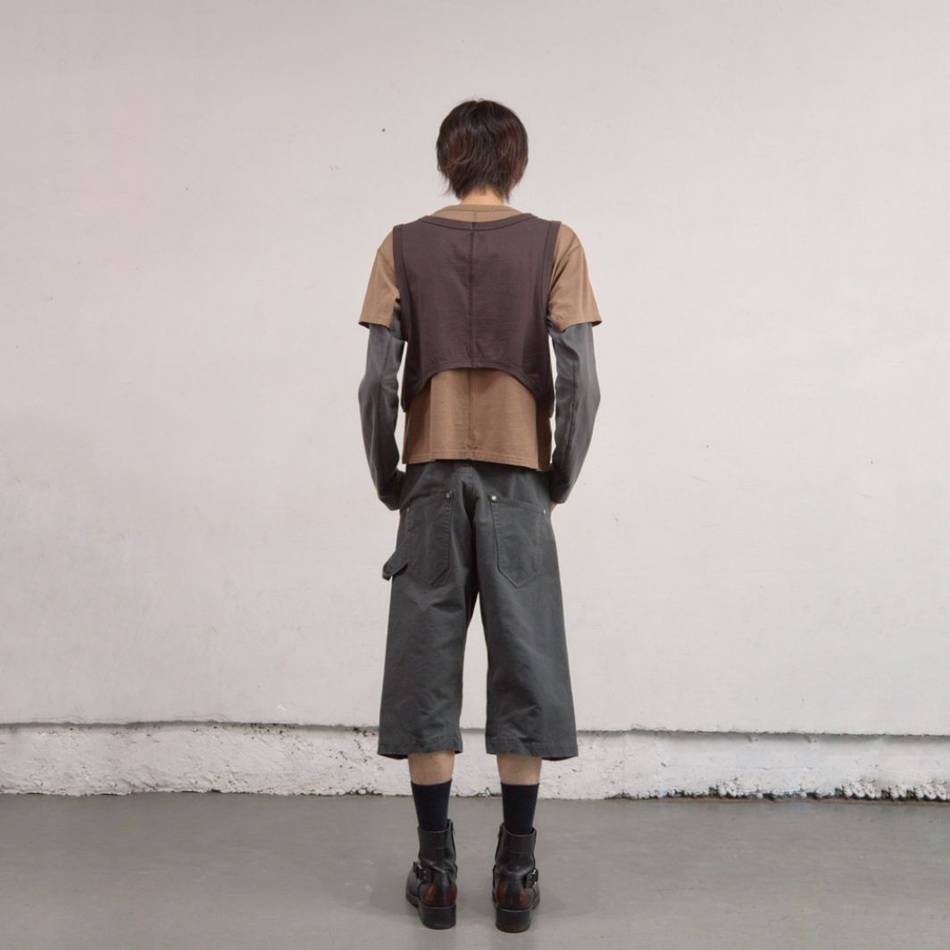 【残り一点】Curved Leg Double Knee Work Short Pants