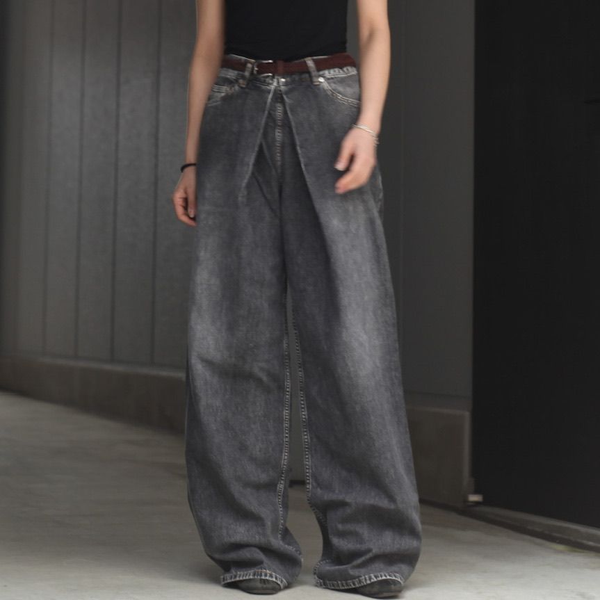 JOHNLAWRENCESULLIVAN - 【残りわずか】Washed Denim Wide Pants ...