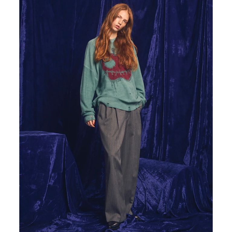 MAISON SPECIAL - 【残り一点】Pigment Dyed Intarsia Knit Pullover 