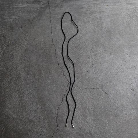 【残りわずか】Tear Drop Bolo Tip Necklace(BLACK LEATHER×SILVER)