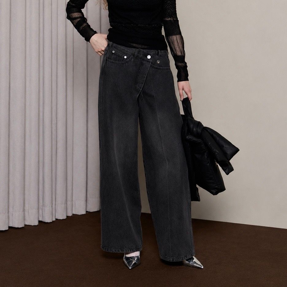 【残り一点】2way Asymmetry Tuck Denim