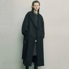 【残りわずか】Oversized Maxi Length Peak Lapel Coat(WOOL/CASHMERE)