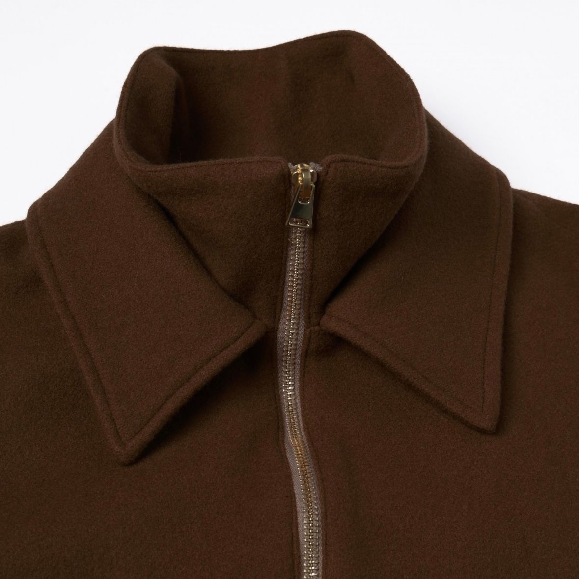 【残り一点】Lamb Wool Melton Double Collar Zip Up Jacket