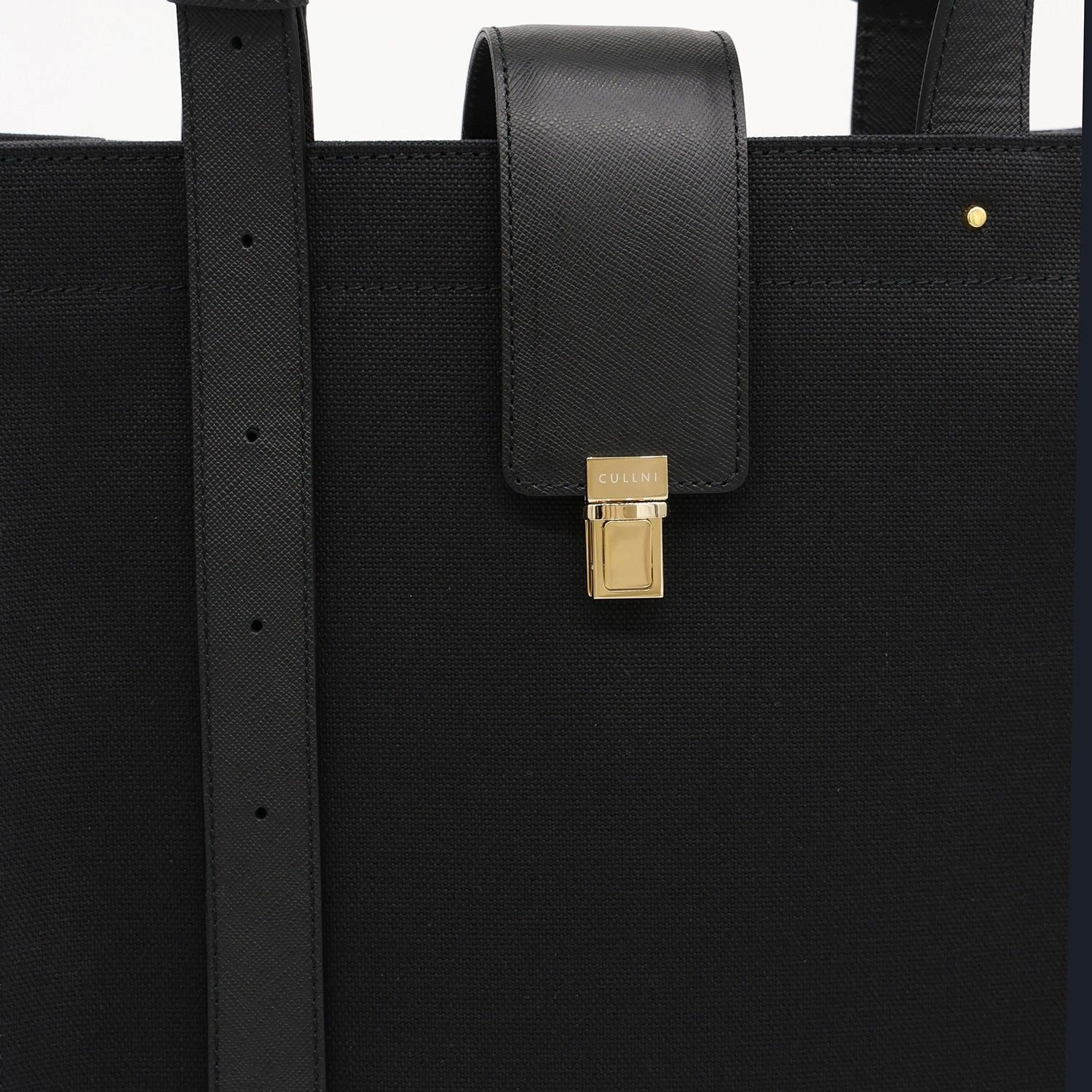 【残り一点】Leather Flap Adjustable Belt Canvas Tote