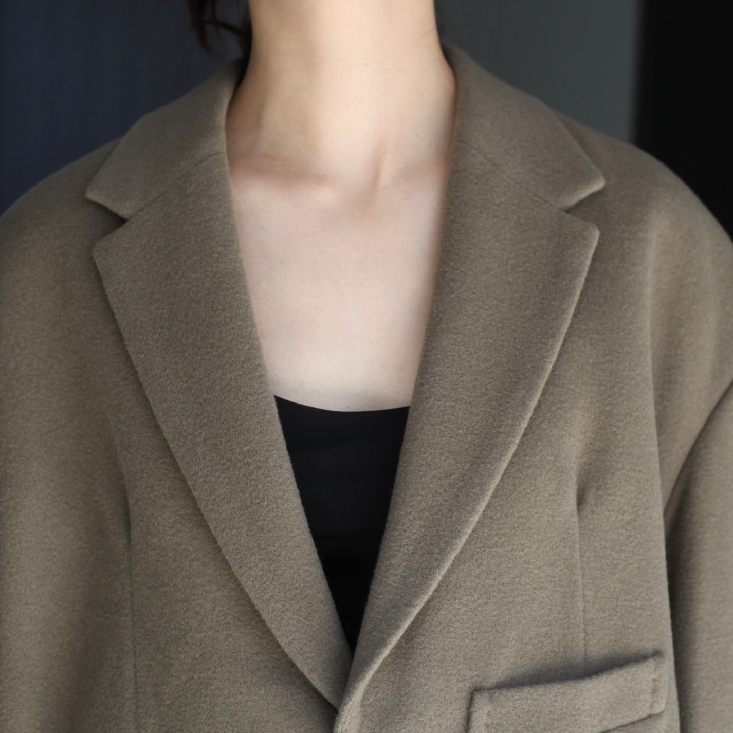 【残り一点】Round Big Shoulder Wool Cashmere Jacket